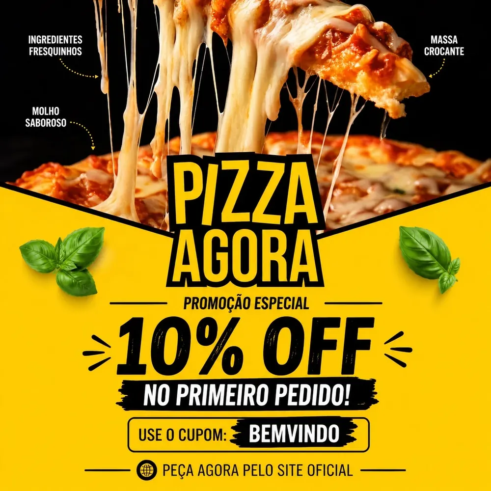 Cupom BEMVINDO com 10% de desconto no primeiro pedido